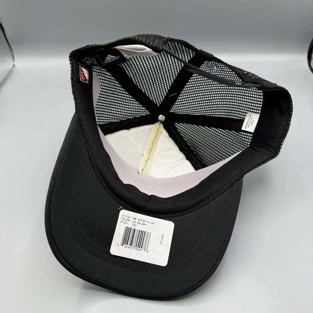 Los Angeles LA Galaxy Trucker Hat Youth Girls Black Adidas MLS Snap Back Cap New